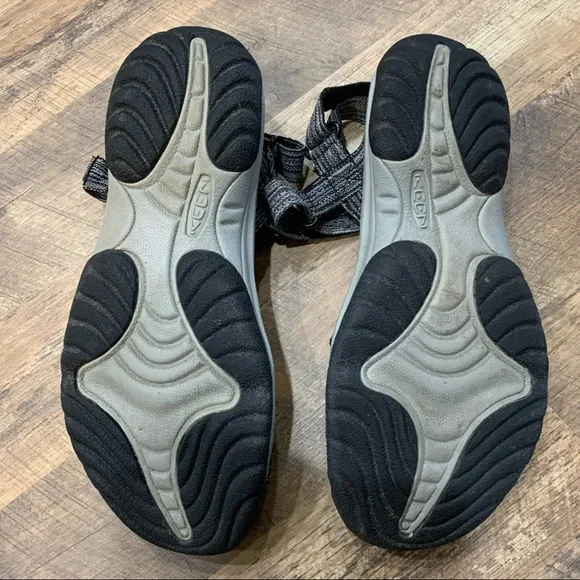 Keen Black and White Sandals with Protective Toe Bumper - Picture 6 of 11